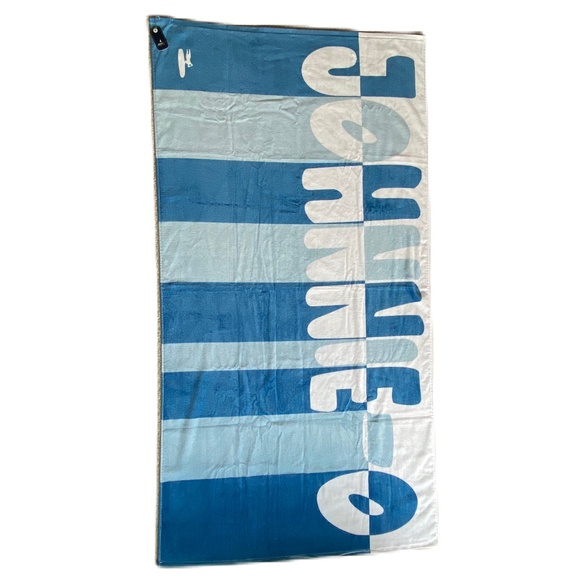 Johnnie-O block letter beach towel blue white - Picture 3 of 13